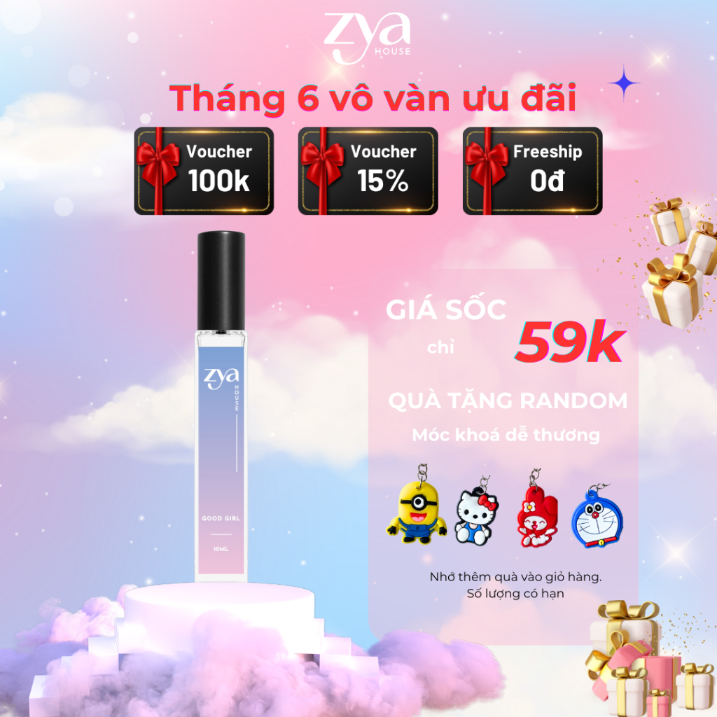 Nước Hoa Nữ Zya Good Girl Hương Cá Tính, Ngọt Ngào, Gợi Cảm Kéo Dài 8H, Dung Tích 10Ml
