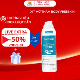 Xịt mờ thâm mụn lưng Freeskin Và Xịt Mụn Lưng Gel Tằm, Bọt Rửa Mặt Freeskin Shop Hello Sun