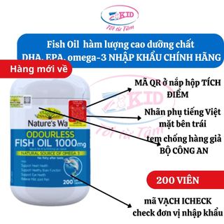 Viên uống dầu cá nature’s way odourless fish oil tăng cường sức khoẻ tự nhiên không mùi 1000mg