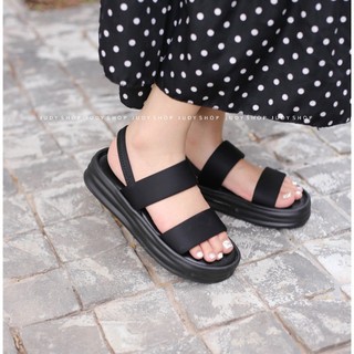ĐẾ BÁNH MÌ - GIÀY SANDAL ĐẾ ĐỘN JUDY 2 QUAI NGANG ĐẾ CAO 3P QCCC