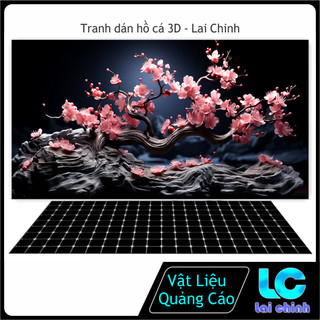 Tranh 3d decal có sẵn keo, tranh dán bể cá thủy sinh, bể cá rồng_kích thước lớn_phs 05