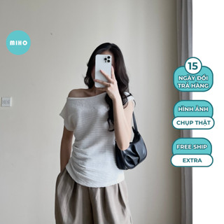 Áo Thun Lệch Vai Tay Hến, Áo Phông Kiểu Dáng Vừa Điệu Chất Vải Xốp Miho House