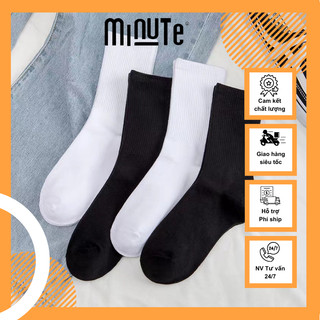  Tất vớ nam nữ chất liệu vải Cotton co giãn bốn chiều, thoáng khí, kiểu dáng trơn trẻ trung hiện đại