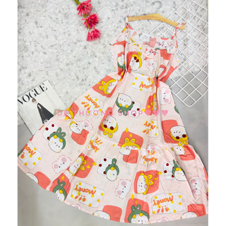Đầm dây mặc nhà tole lanh đuôi cá size L