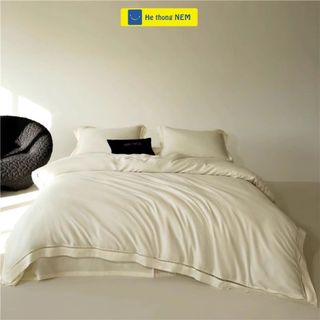 Bộ chăn ga gối đệm 5 món SERENA Set bộ vỏ chăn ga ra drap lụa tencel 100s trải phủ giường gối nệm đệm 5 món cao cấp