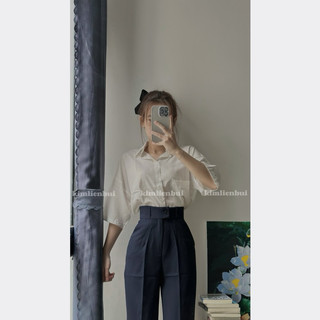 [Mã XĐ8] Quần Tây Xanh Đen Nút Cài Lệch