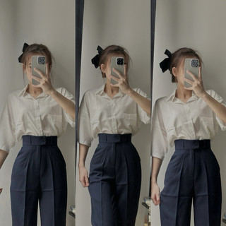 [Mã XĐ8] Quần Tây Xanh Đen Nút Cài Lệch