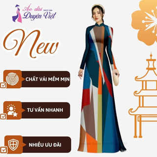 Áo dài 3D phối màu. Áo dài 3D lập thể.