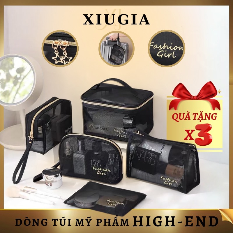 Túi đựng mỹ phẩm, đồ trang điểm du lịch HIGHEND phong cách Hàn Quốc đa năng