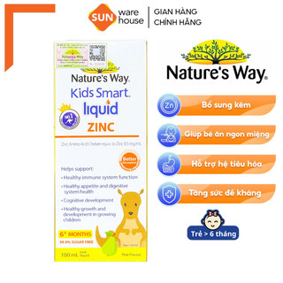 Siro Uống Nature's Way Kids Smart Liquid Zinc Bổ Sung Kẽm, Tăng Sức Đề Kháng Cho Bé 100ml