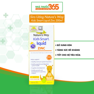 Siro Uống Nature's Way Kids Smart Liquid Zinc Bổ Sung Kẽm, Tăng Sức Đề Kháng Cho Bé 100ml