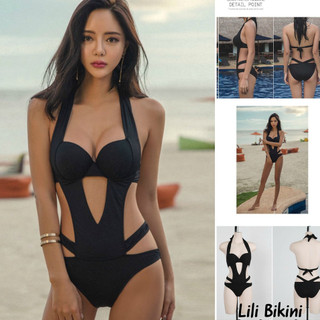 (Có big size, ảnh thật) BỘ BƠI LIỀN THÂN MÀU ĐEN THIẾT KẾ TÁO BẠO SEXY CUT-OUT