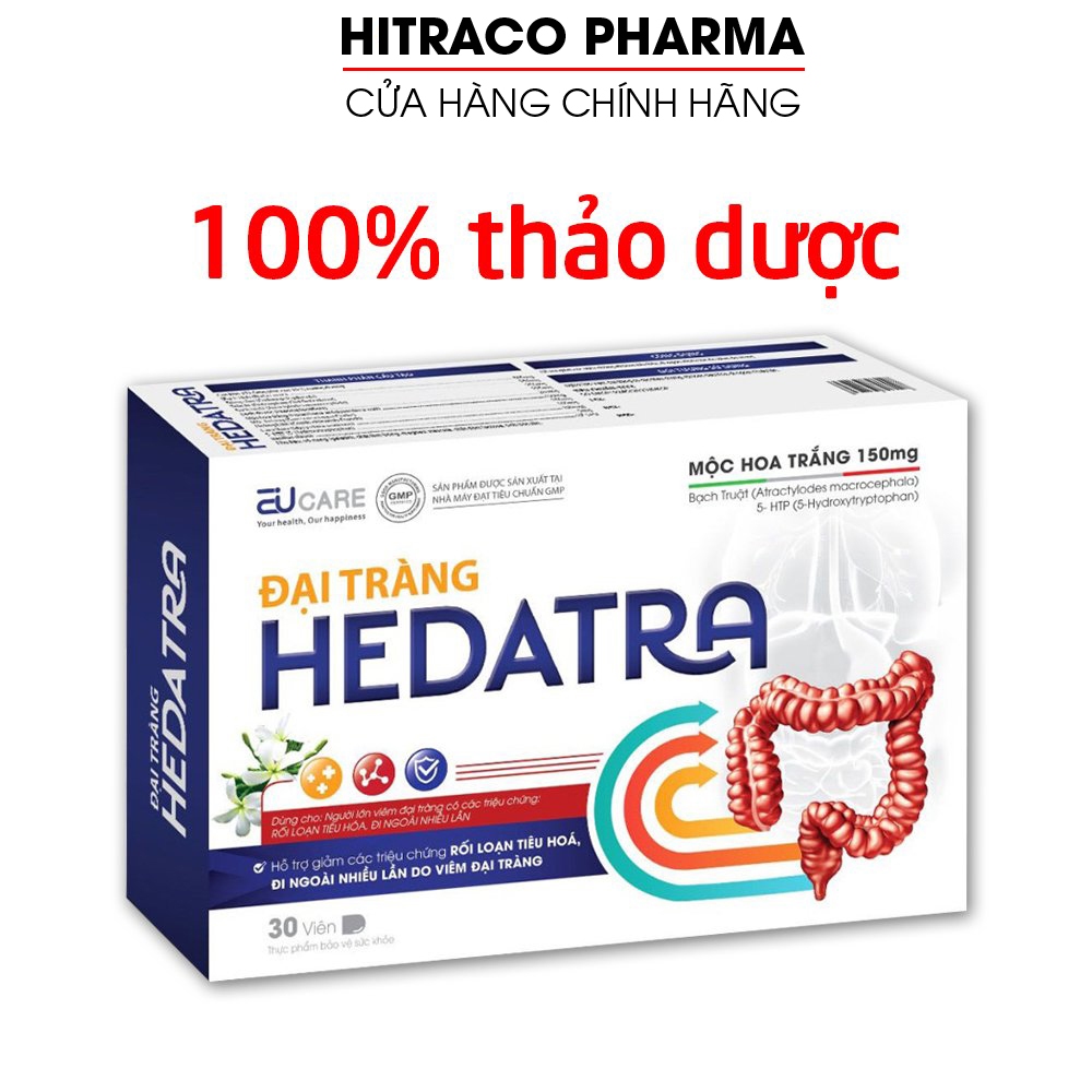 Viên Đại Tràng Hedatra EUCARE giảm viêm đại tràng, rối loạn tiêu hóa, đi ngoài nhiều lần - 30 viên