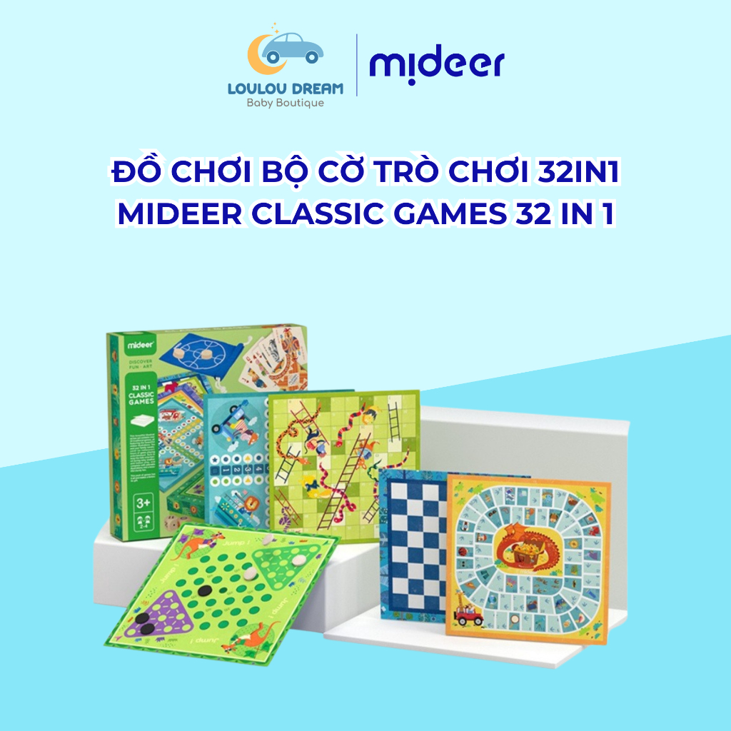 Đồ chơi bộ cờ trò chơi 32in1 Mideer Classic Games 32 In 1