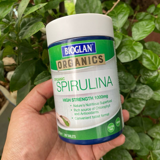  💚  Hàng Úc  Date 01 2027 - Viên uống Bioglan Superfoods Organics Spirulina 1000mg 200 viên từ tảo xoắn tăng miễn dịch 