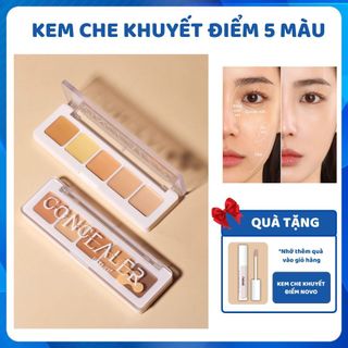 Kem che khuyết điểm 5 màu Focallure bảng che khuyết điểm 5 màu độ che phủ cao chống thấm nước giữ màu lâu trôi 4.3g