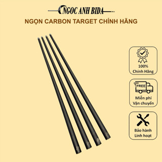 Ngọn cơ Target full carbon chuyên pool, đầu 12.5m, ren 18 - ren radial- ren uniloc, tẩy Rhino