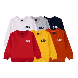 Áo thun dài tay thu đông Thêu CAP. Size đại cổ tim