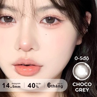 【Choco Grey 0-5 độ lens cận gray kính áp tròng lens gray kính màu xám lens giãn tròng to 14.5mm 6 tháng live độ1