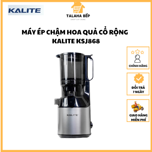 Máy ép chậm Kalite KSJ868 ống tiếp nguyên liệu cực lớn 130mm ép nguyên trái, công suất 250W ép trái 