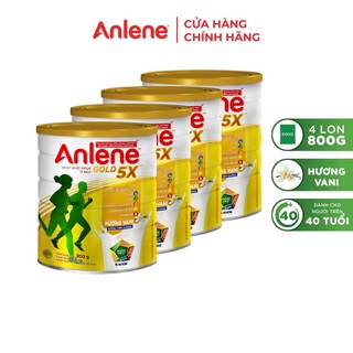 Combo 4 lon sữa bột Anlene Gold 5X hương vani lon 800g