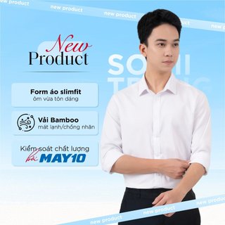 Áo sơ mi nam GENEROS 010124169MFON áo sơ mi trắng công sở Slimfit sơ vin lịch lãm đứng form