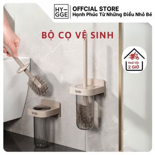 Bộ chổi cọ nhà vệ sinh dán tường hygge chất liệu nhựa cao cấp, cọ vệ sinh treo tường không cần khoan