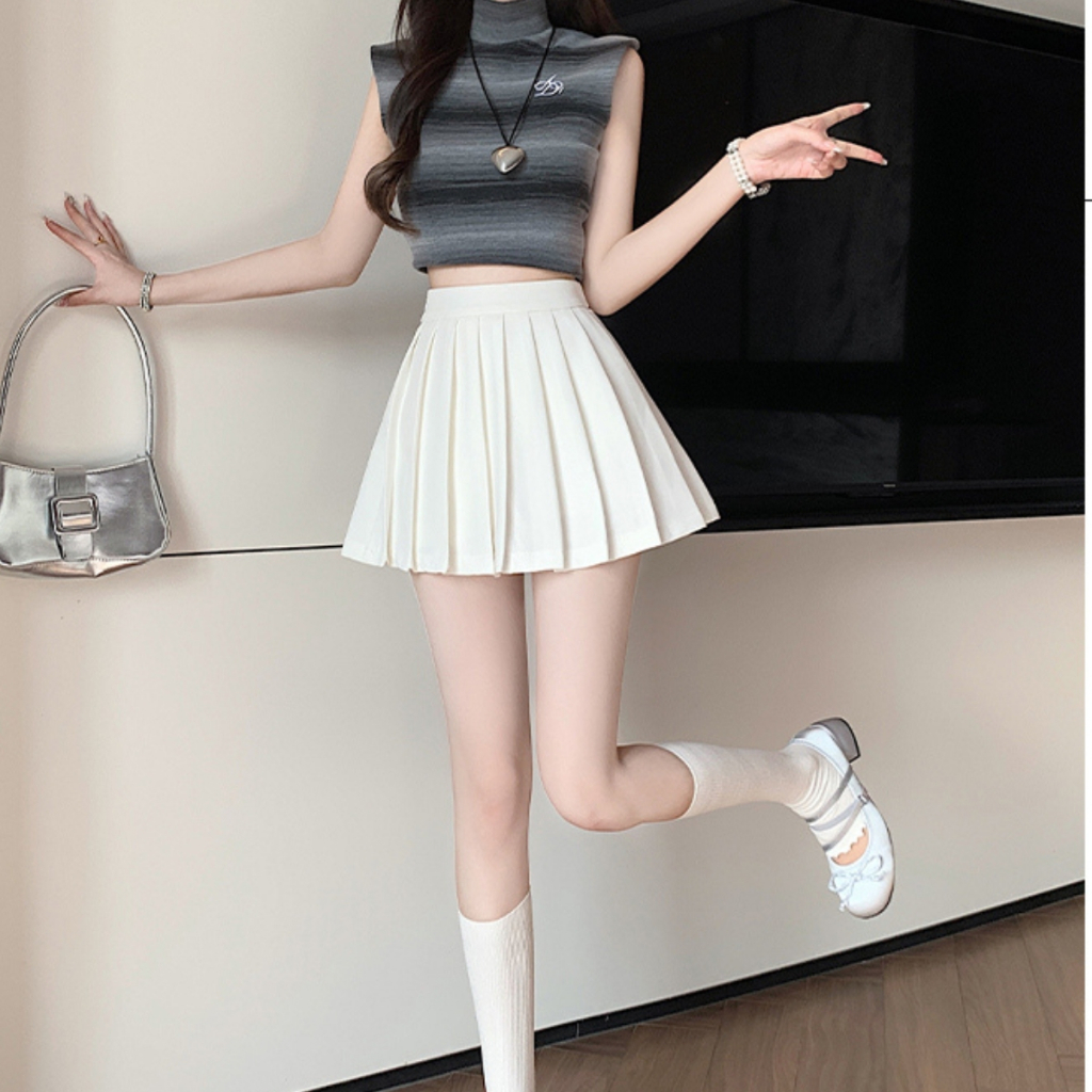Chân Váy Tennis Bigsize Nữ Dáng Xếp Ly Ngắn Xòe Lưng Chun Có Quần Bảo Hộ Vải Tuyết Mưa CV10 | BigBuy360 - bigbuy360.vn
