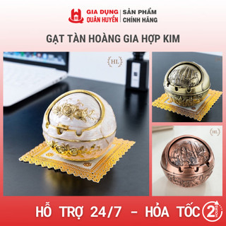 Gạt tàn hoàng gia hợp kim, gạt tàn đồng | Gạt tàn vàng hoạ tiết tân cổ điển