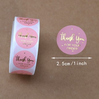 Cuộn 500 Sticker 2.5CM Thank you dán niêm phong túi giấy Classy , hộp bánh handmade, tem dán thiệp, hộp quà tặng Q686