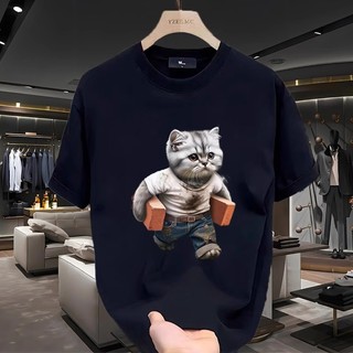 GUGR Áo Thun cotton Tay Ngắn Dáng Rộng In Hình Quả Lê Phong Cách hip hop Thời Trang Cho Nam