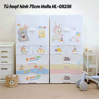 Tủ nhựa quần áo Holla cho bé 5 Tầng Hoạt Hình 75cm cứng cáp chịu lực tốt Dodungmevabe1
