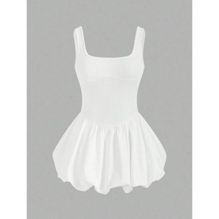 ( HÀNG CÓ SẴN - SHEIN ) SWAN DRESS - Váy đầm hai dây không tay mini ngắn chân váy xòe bồng dáng thiên nga sang trọng Y2K