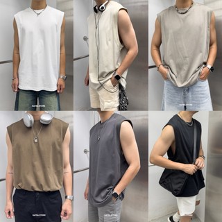 Áo Phông Nam tanktop AT, áo thun cổ tròn không tay thể thao cotton 3 lỗ trơn 717 - GATE6 - 5150