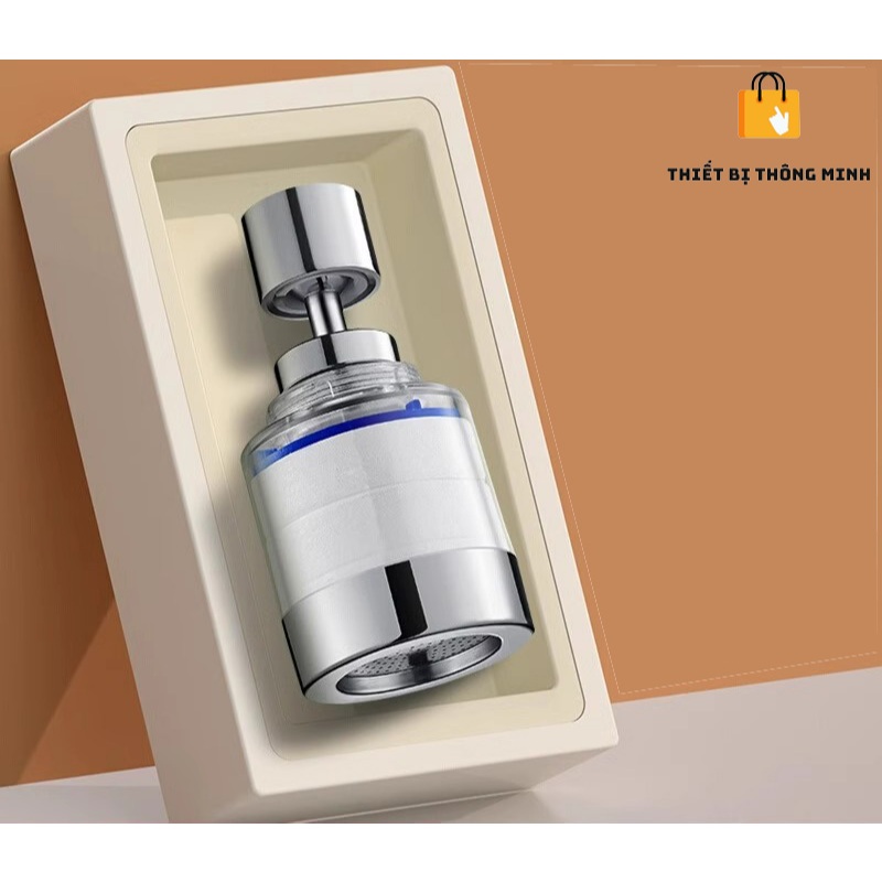 (Ren Đồng) Đầu Lọc Nước Tăng Áp Xoay 360 độ, Đầu Vòi Lọc Nước Kèm Lõi Lọc Lọc Bông micron cao cấp