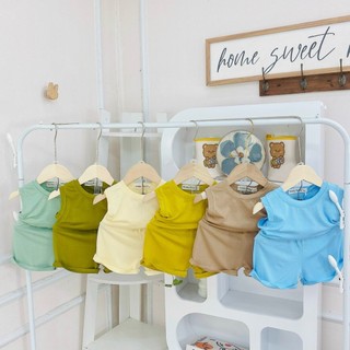 Bộ 3 lỗ trơn thun lạnh Minkey Baby cho bé mặc hè thoái mái, thoáng mát.