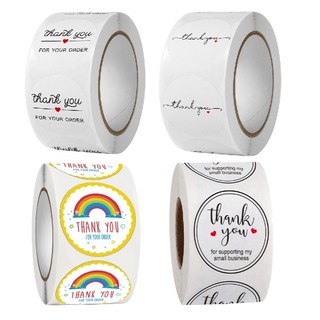 [NHIỀU MẪU] CUỘN 500 nhãn dán cảm ơn, sticker thank you, tem tròn thank you - tone trắng đơn giản, sang trọng
