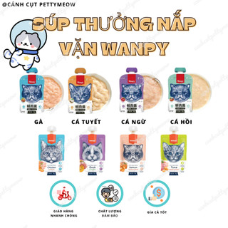 Súp thưởng nắp vặn wanpy cho mèo - súp mịn siêu bổ dưỡng