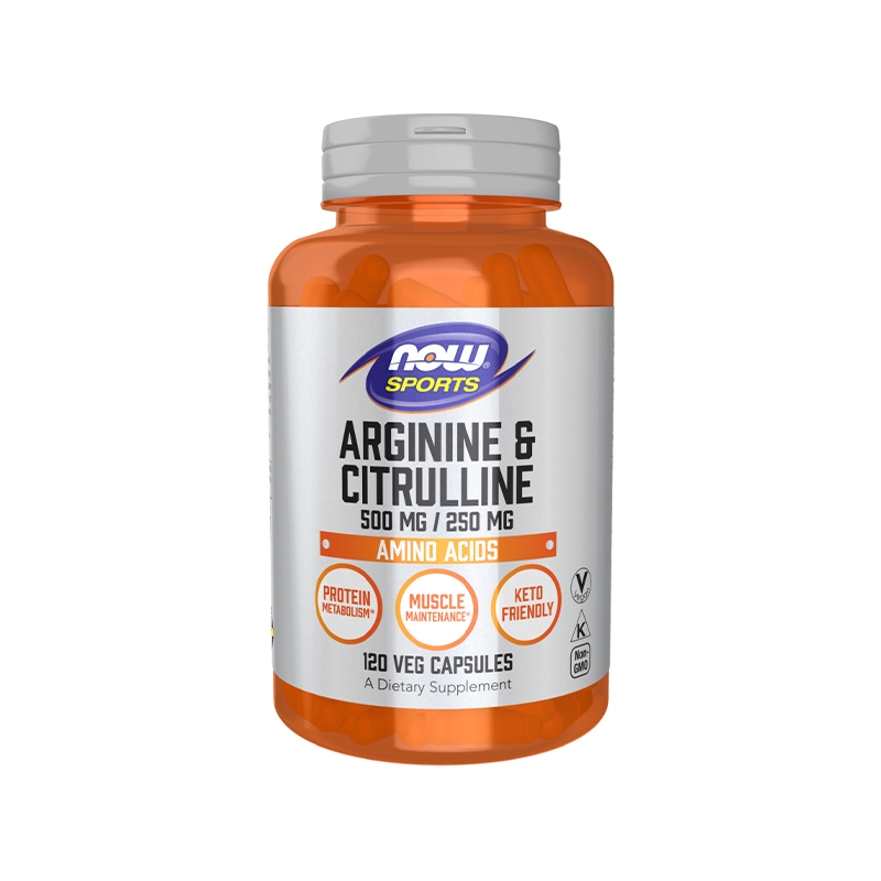 NOW ARGININE & CITRULLINE 500MG / 250MG Tăng Cường Sức Khỏe Miễn Dịch, Hỗ Trợ Xây Dựng và Phục Hồi Cơ 120 viên