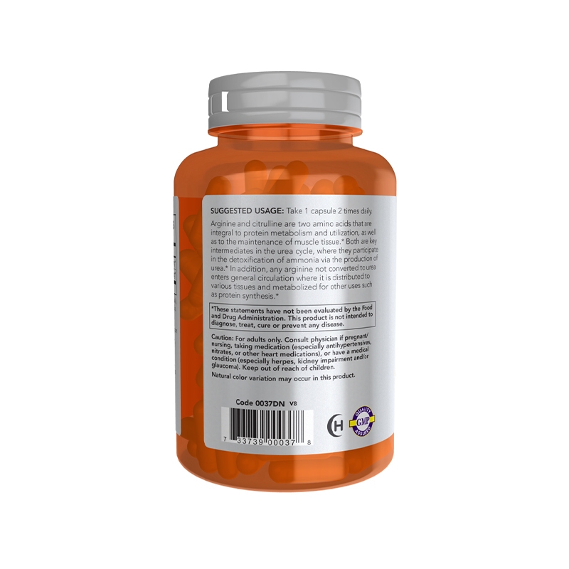 NOW ARGININE & CITRULLINE 500MG / 250MG Tăng Cường Sức Khỏe Miễn Dịch, Hỗ Trợ Xây Dựng và Phục Hồi Cơ 120 viên