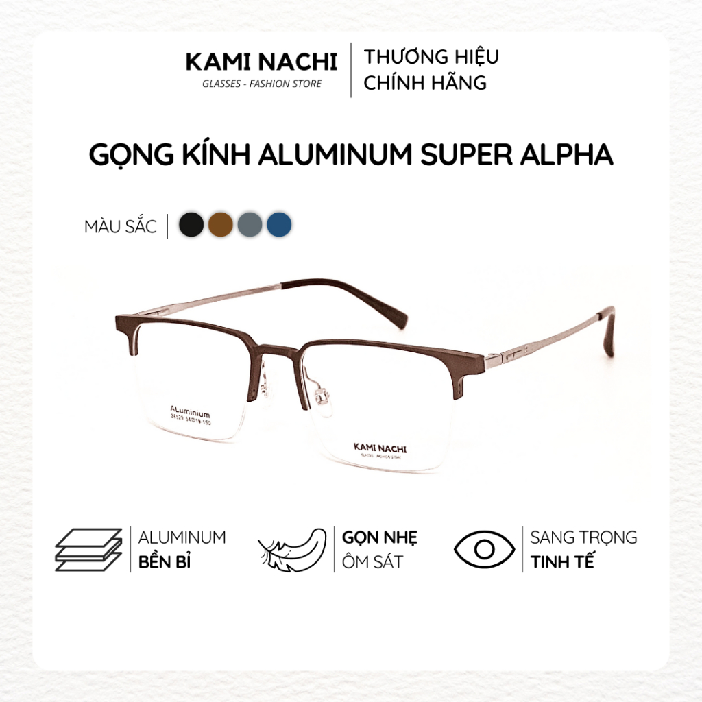 Gọng kính The Business Man phiên bản Supper Alpha chất liệu Aluminum KAMI NACHI mã 28529