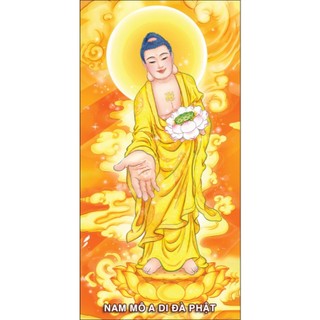 Tranh thêu cho khách in hình Phật Di Đà