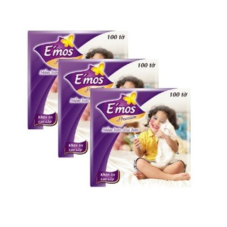 Lốc 10 gói khăn giấy ăn cao cấp Emos vuông khổ 330x330