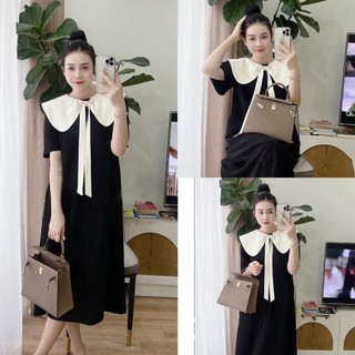 Váy bầu cộc tay đầm bầu dáng dài đuôi cá siêu xinh