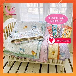 Mền cho bé tencel 60s cao cấp mát mịn 1m2x1m4, phù hợp cho bé 2-10 tuổi