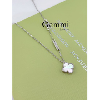 [Hàng siêu cấp - Bạc] Dây chuyền Hình Bông Hoa cỏ 4 lá cánh 10mm (bản nhỏ) Bạc Italy Cao Cấp