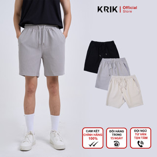 Quần Short Nam KRIK Form Classic Chất Liệu Nỉ Cao Cấp Bề Mặt Vải Dệt Hiệu Ứng Caro Thoáng Khí QS8062