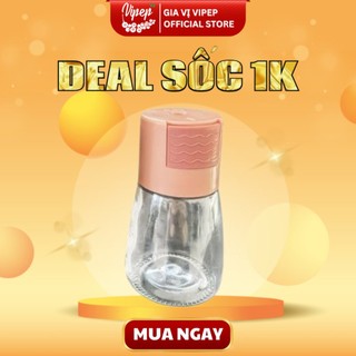 Hũ Đựng Gia Vị Thủy Tinh Nhà Bếp Bấm Nút Định Lượng