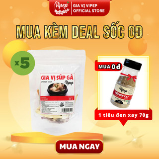 Combo 5 Gói Gia Vị Nấu Súp Gà Tự Nhiên Vipep 100g - Gia vị Vipep