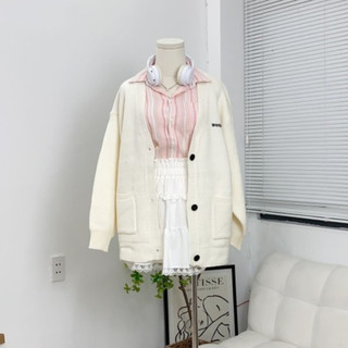 Áo Cardigan Thêu Chữ Weekend Chất Len Dày Mịn Form Dài Rộng , Labibi